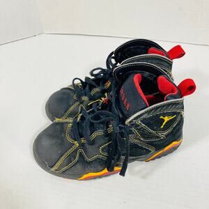 Nike Jordan 7 Retro Citrus Black Red Little Kid High Top Sneaker Sz 13C